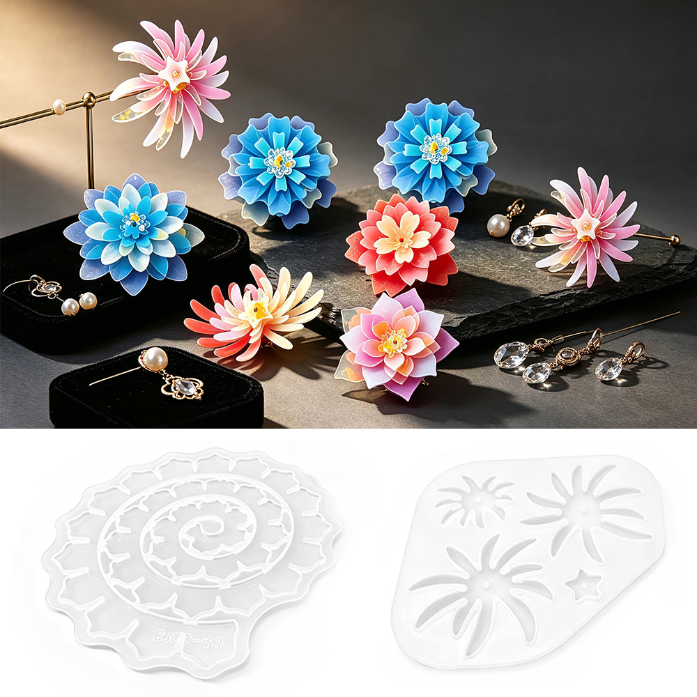 Resin Craft Ideas - Çok Katmanlı Çiçek Silikon Kalıbı DIY