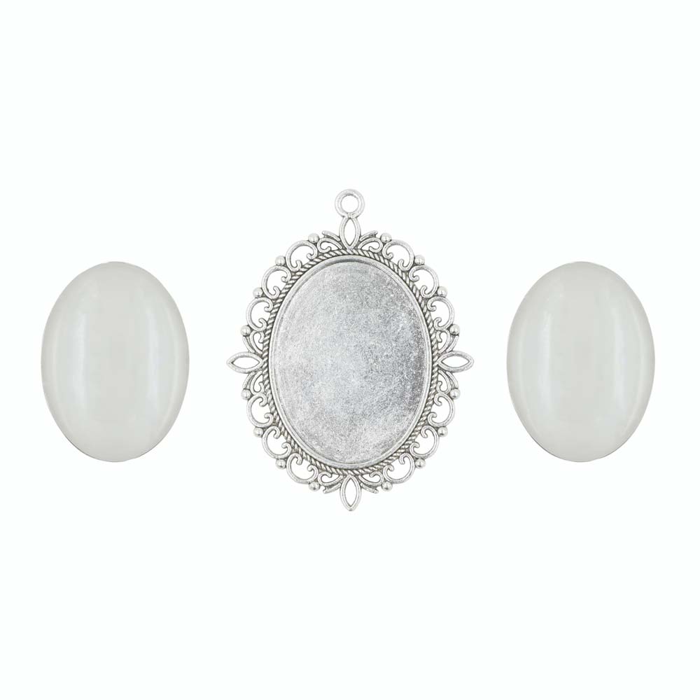 ZHUBI 2 adet Çift taraflı Oval - Bezels Set Pendant incelemesi ve fiyatı