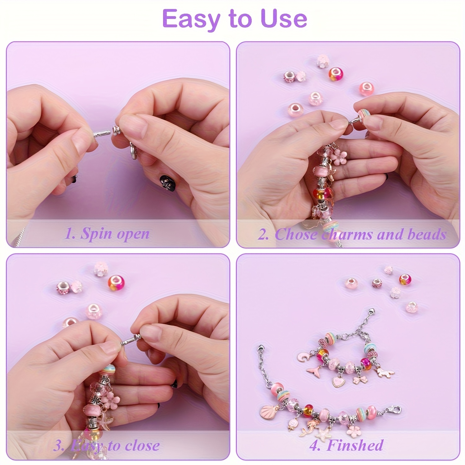 68 Parçalık Boncuk Seti, Mor M - Resin Crafts Diy incelemesi ve fiyatı